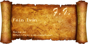 Fein Iván névjegykártya