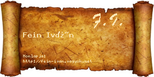 Fein Iván névjegykártya